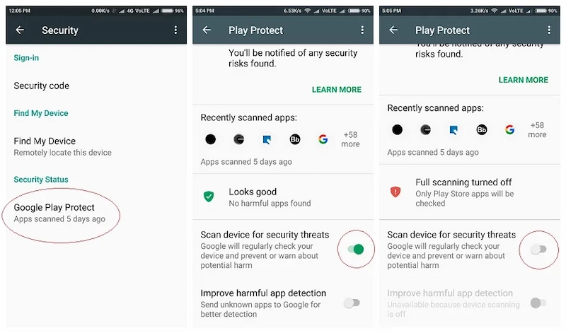 Step 1: Turn off the Google Play security feature